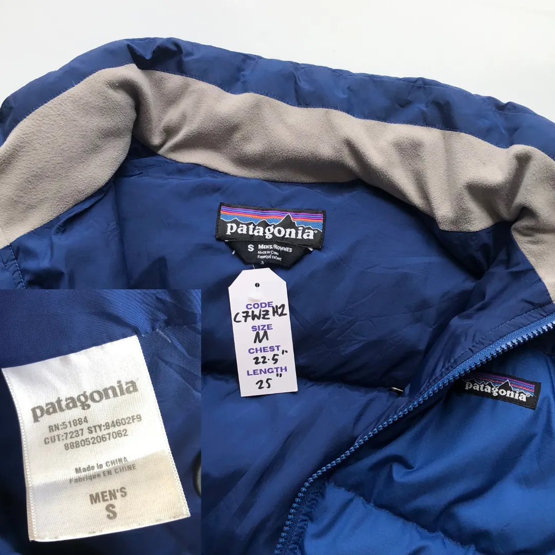 Patagonia Vintage Blue Down Puffer Jacket Medium