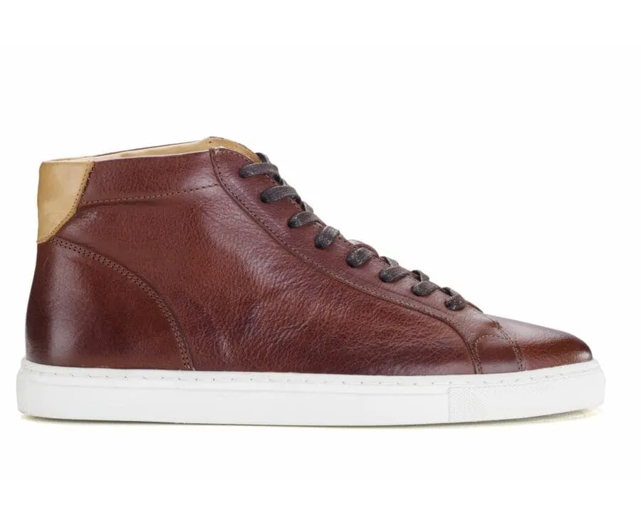 Patina Chocolate high top Trainers - THORNLEA