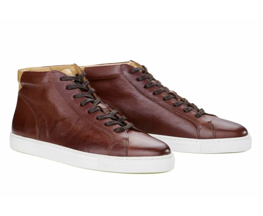 Patina Chocolate high top Trainers - THORNLEA