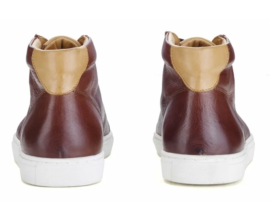 Patina Chocolate high top Trainers - THORNLEA