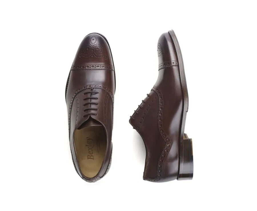 Patina Chocolate Oxford shoes - Rubber pad - HILCOTT PATIN