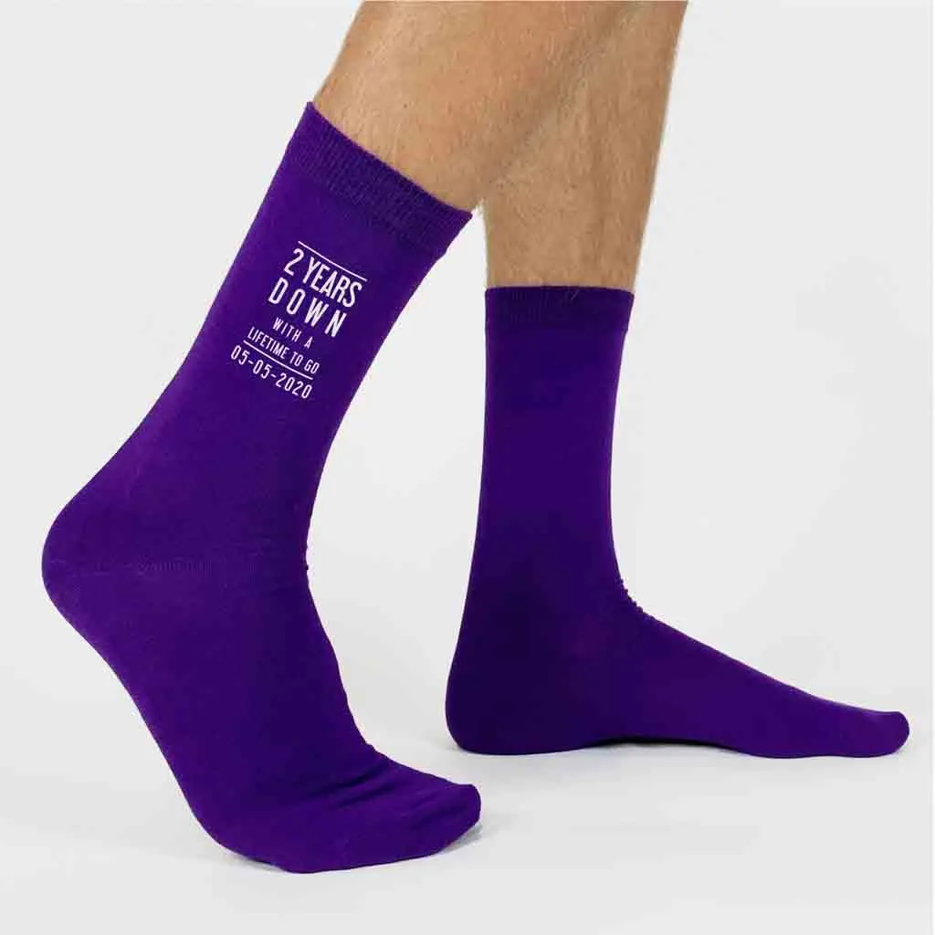 Personalized 2nd Anniversary Men's Socks - Celebrating 2 Years Together