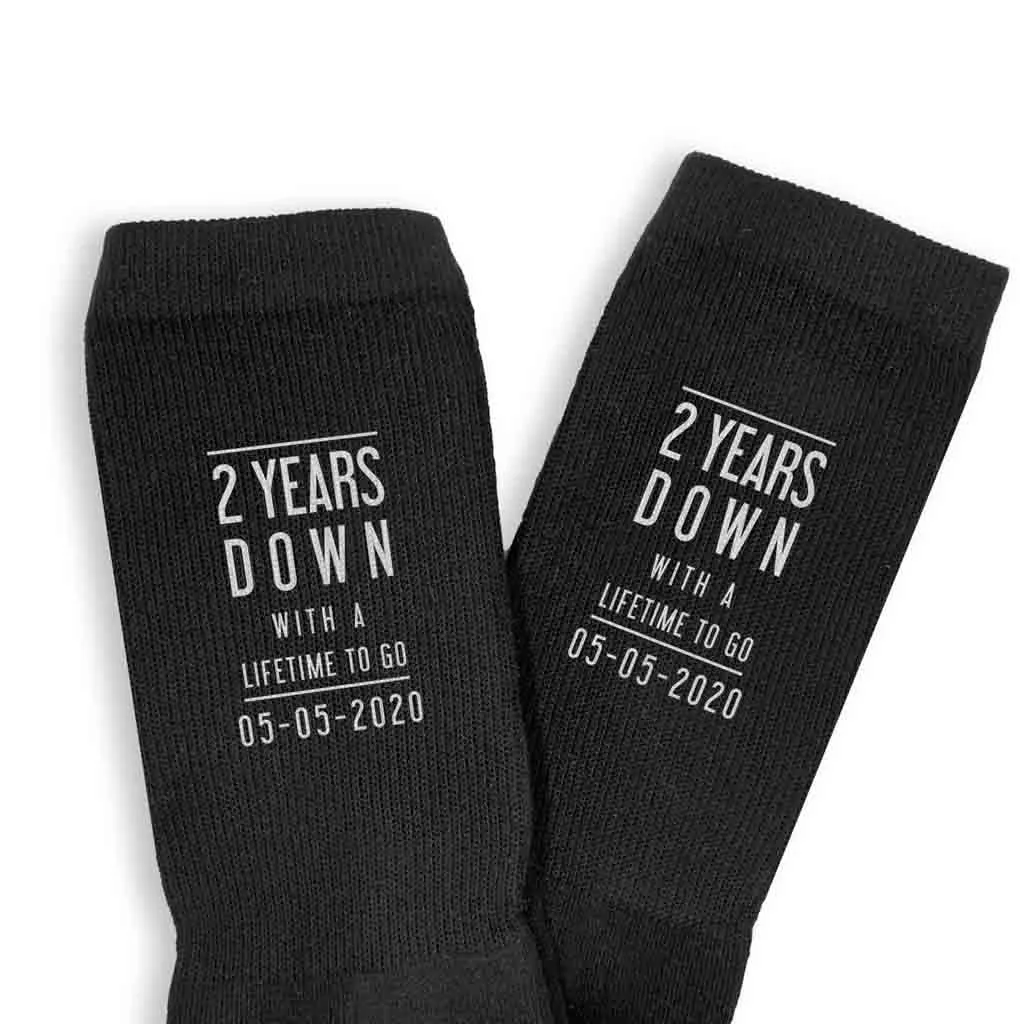 Personalized 2nd Anniversary Men's Socks - Celebrating 2 Years Together