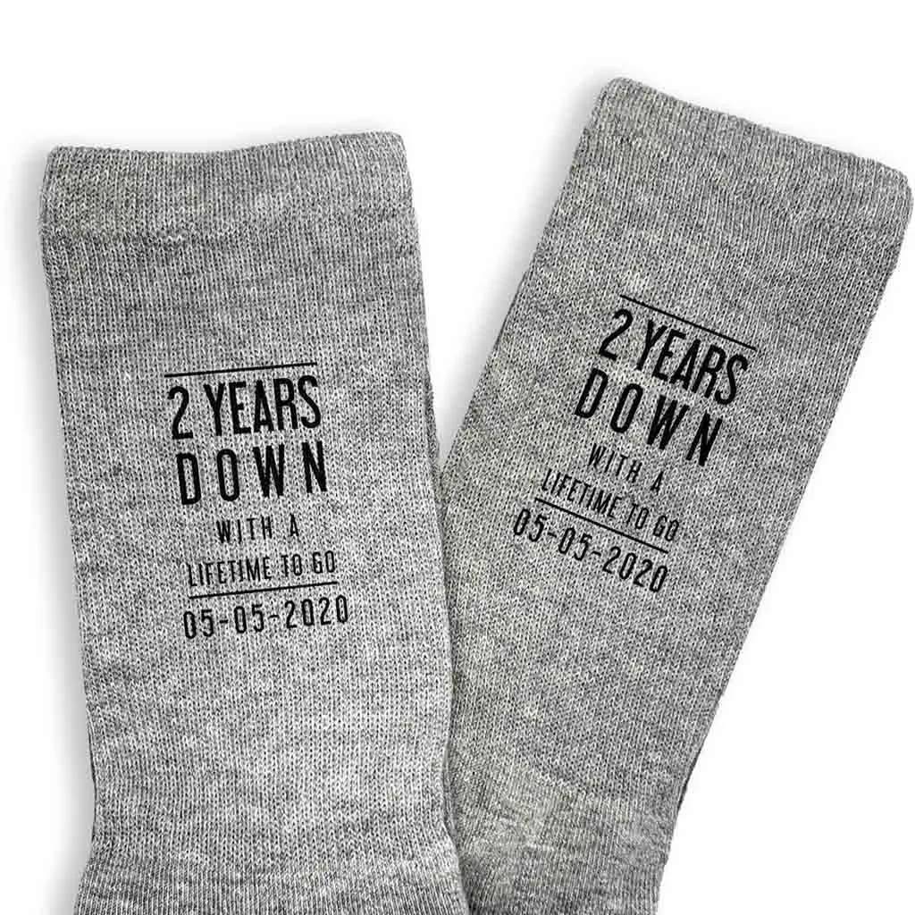 Personalized 2nd Anniversary Men's Socks - Celebrating 2 Years Together