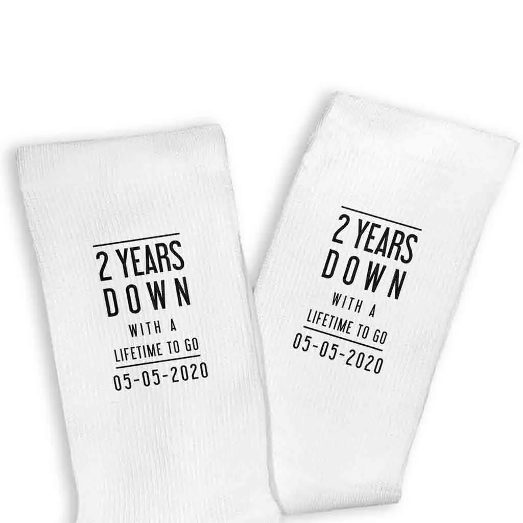 Personalized 2nd Anniversary Men's Socks - Celebrating 2 Years Together