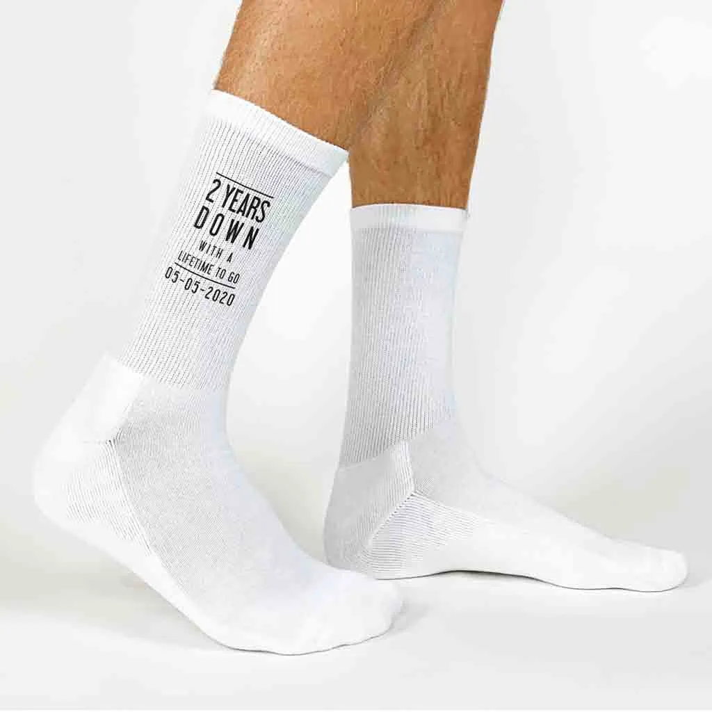 Personalized 2nd Anniversary Men's Socks - Celebrating 2 Years Together