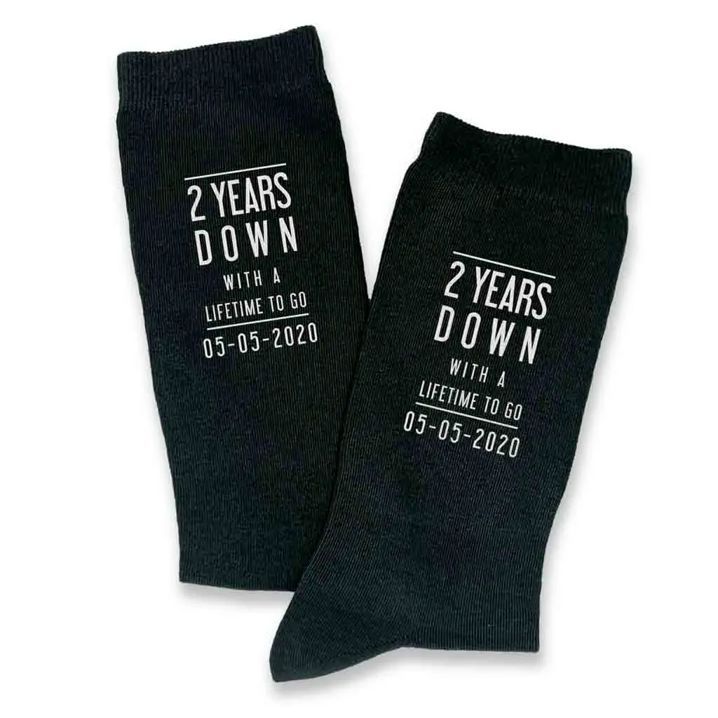 Personalized 2nd Anniversary Men's Socks - Celebrating 2 Years Together