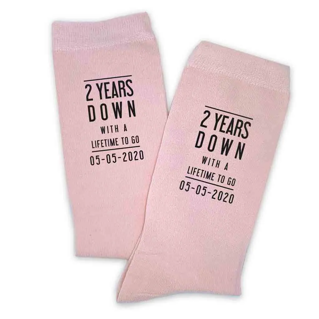 Personalized 2nd Anniversary Men's Socks - Celebrating 2 Years Together