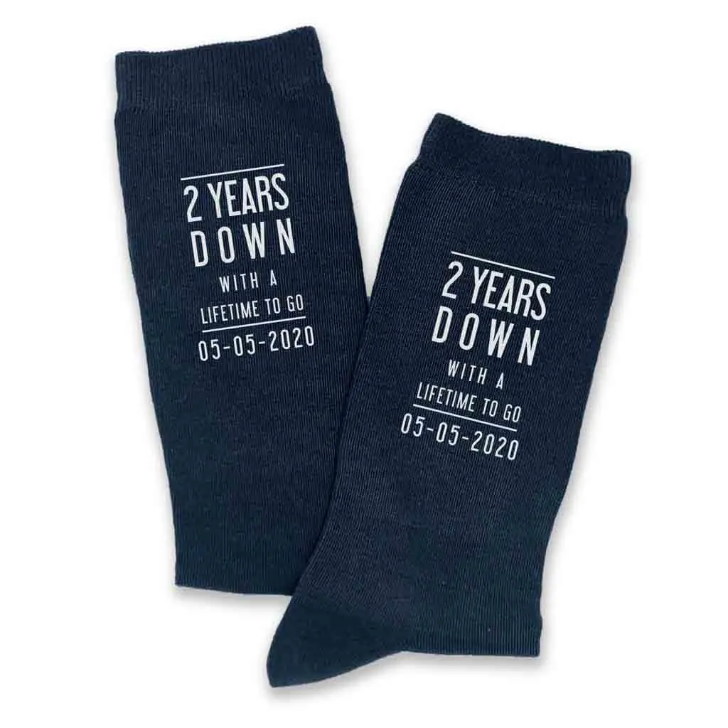 Personalized 2nd Anniversary Men's Socks - Celebrating 2 Years Together