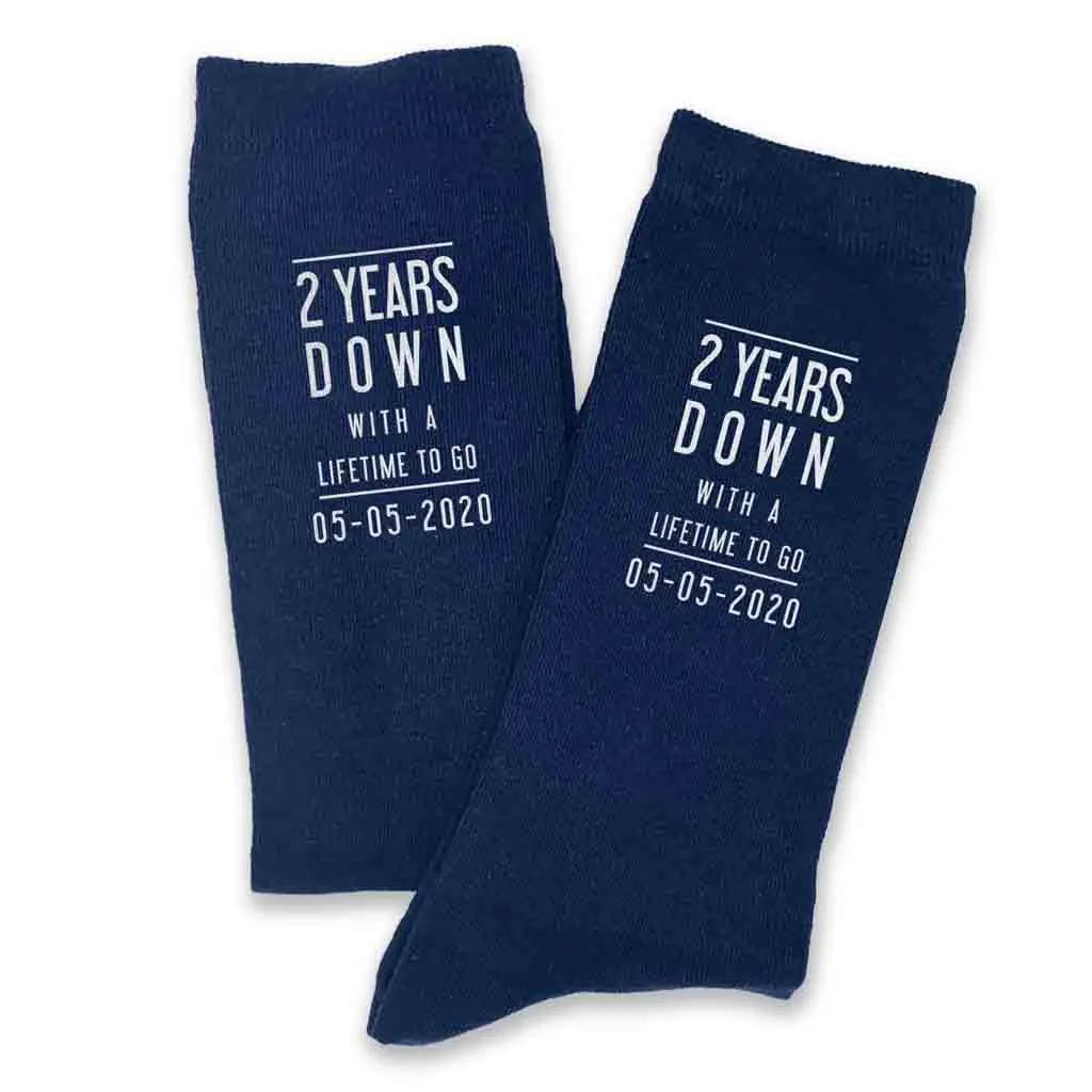 Personalized 2nd Anniversary Men's Socks - Celebrating 2 Years Together