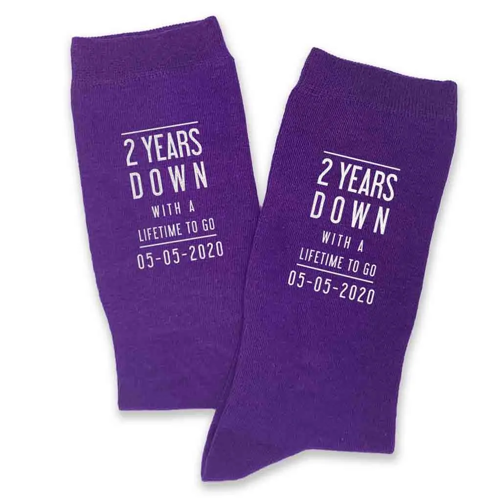 Personalized 2nd Anniversary Men's Socks - Celebrating 2 Years Together