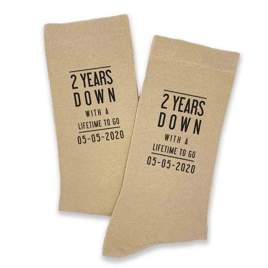 Personalized 2nd Anniversary Men's Socks - Celebrating 2 Years Together