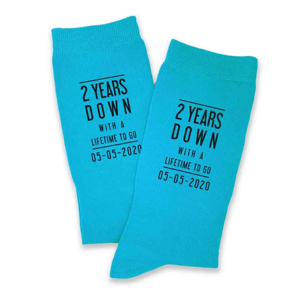 Personalized 2nd Anniversary Men's Socks - Celebrating 2 Years Together