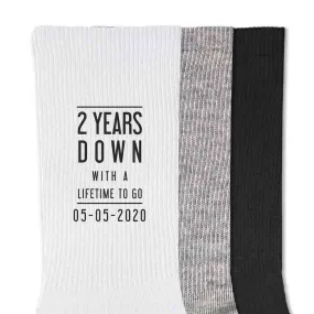 Personalized 2nd Anniversary Men's Socks - Celebrating 2 Years Together