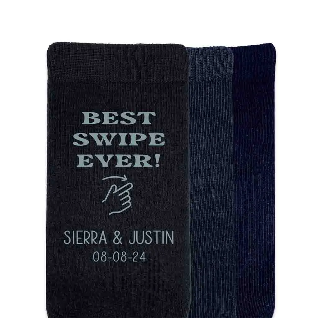 Personalized Groom Socks for Right Swipe