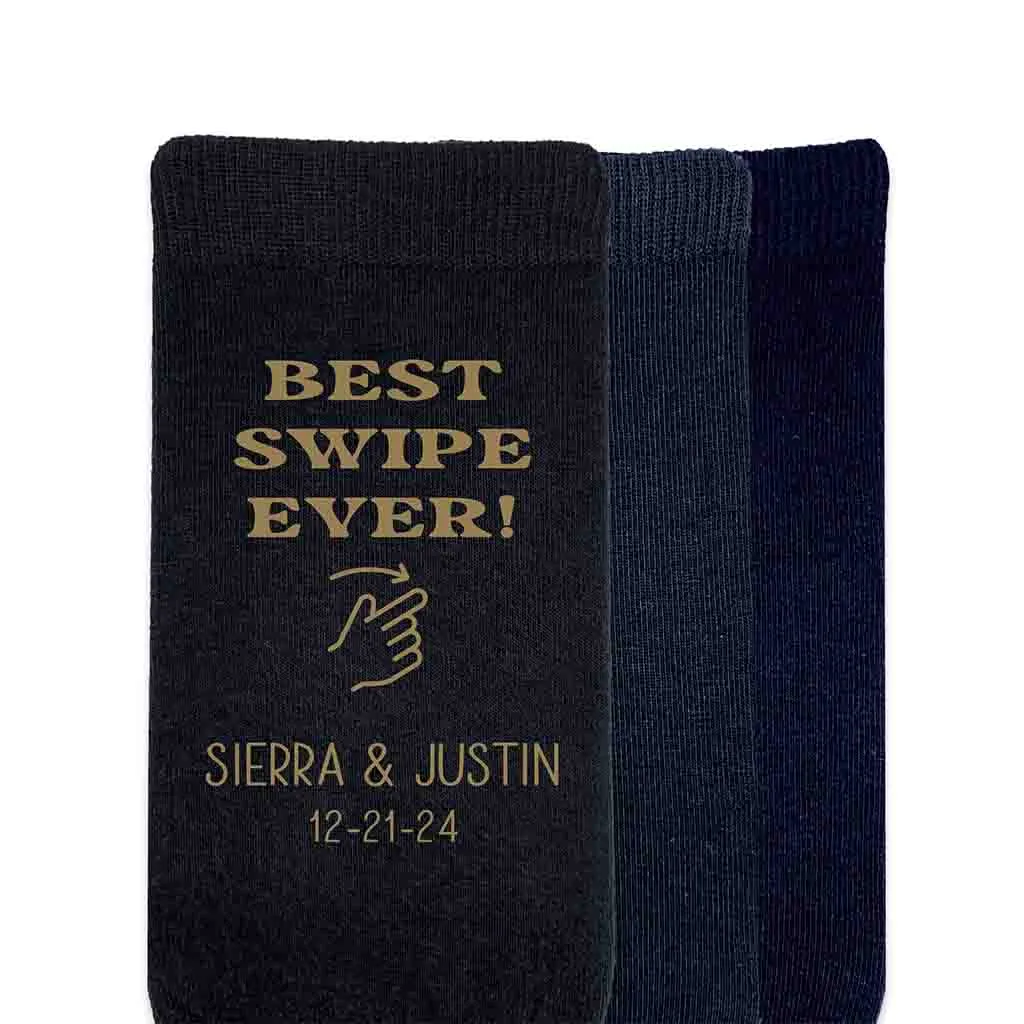 Personalized Groom Socks for Right Swipe