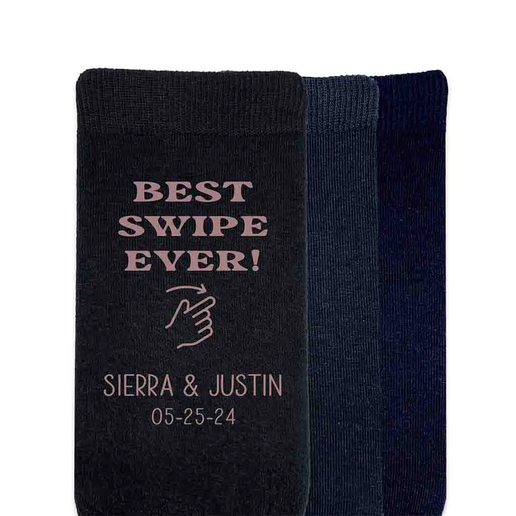 Personalized Groom Socks for Right Swipe