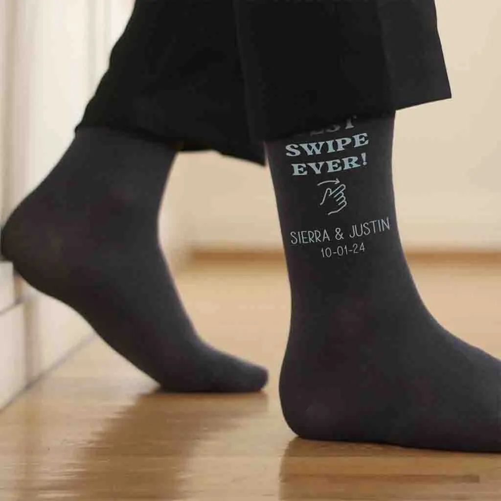 Personalized Groom Socks for Right Swipe