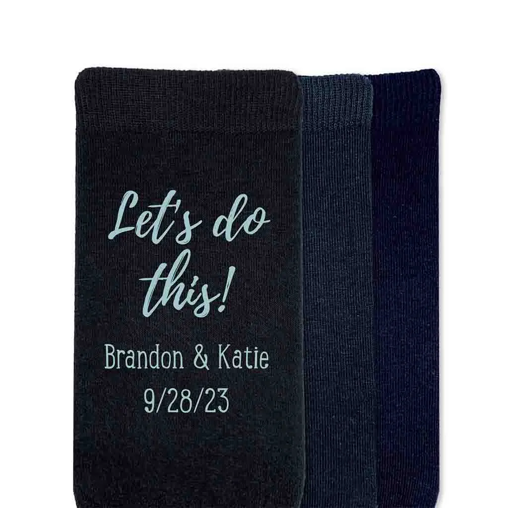 Personalized Groom Wedding Socks - Let's Do This