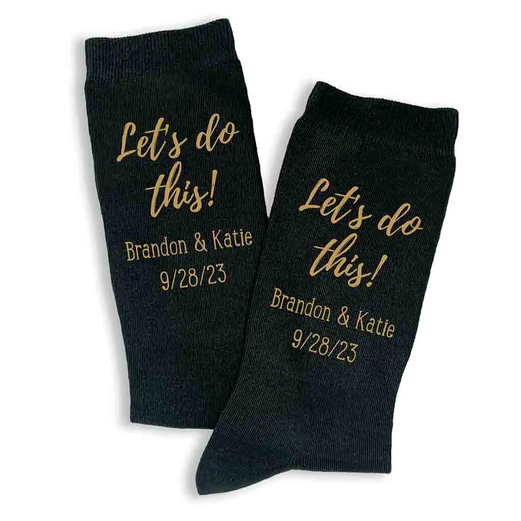 Personalized Groom Wedding Socks - Let's Do This