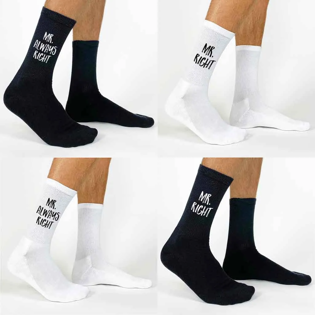 Personalized Socks - Mr. Right and Mrs. Always Right | Buy Now