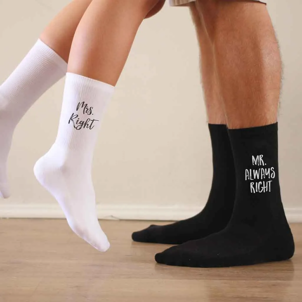 Personalized Socks - Mr. Right and Mrs. Always Right | Buy Now