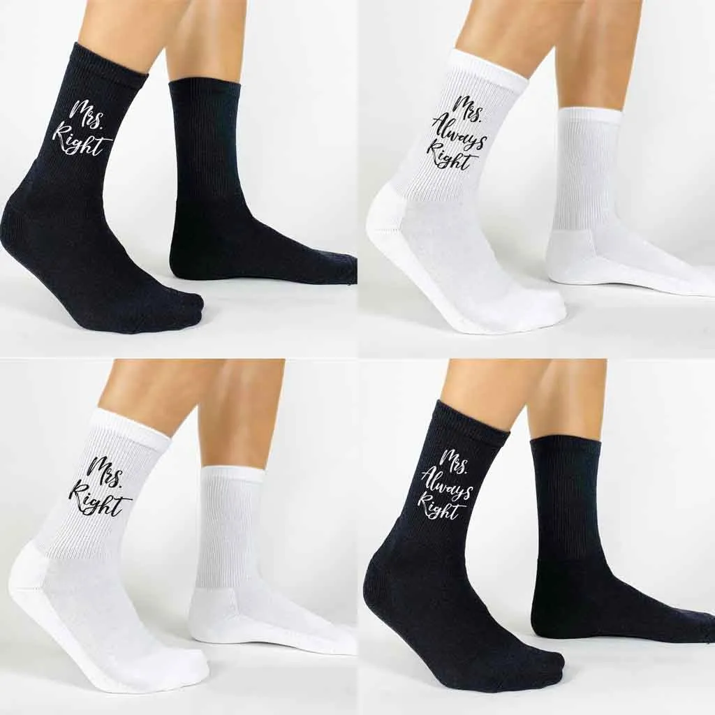 Personalized Socks - Mr. Right and Mrs. Always Right | Buy Now