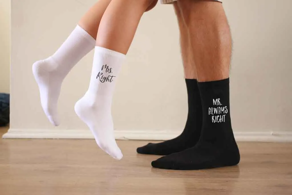 Personalized Socks - Mr. Right and Mrs. Always Right | Buy Now