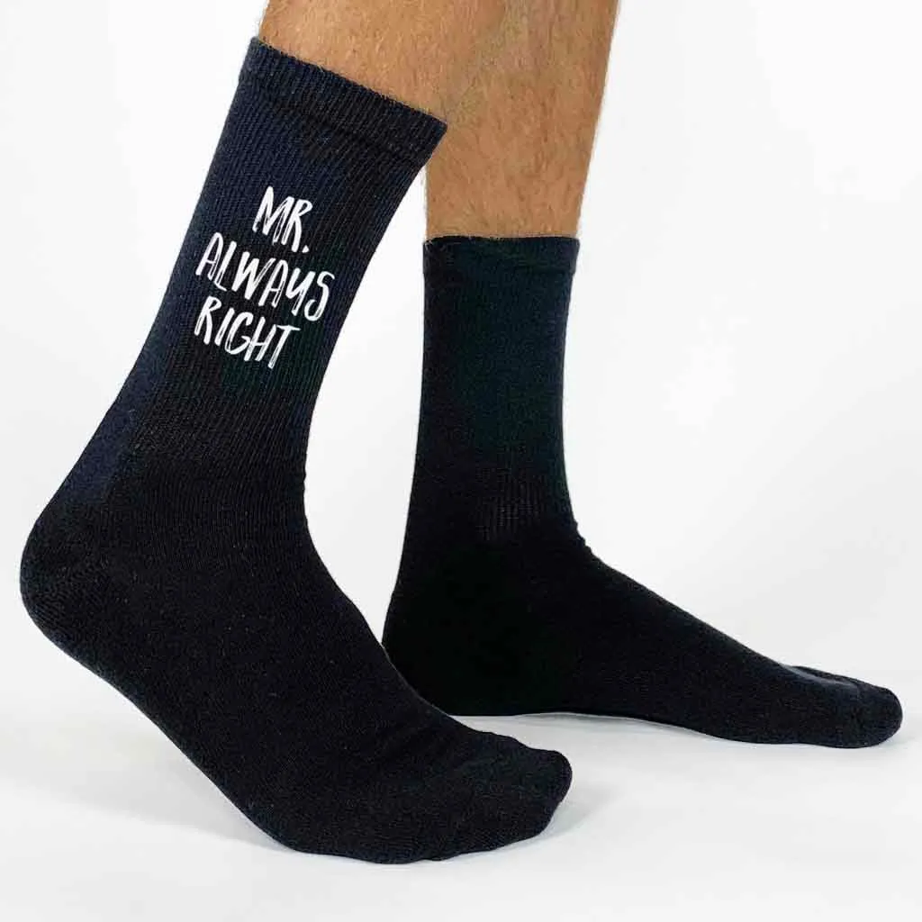 Personalized Socks - Mr. Right and Mrs. Always Right | Buy Now