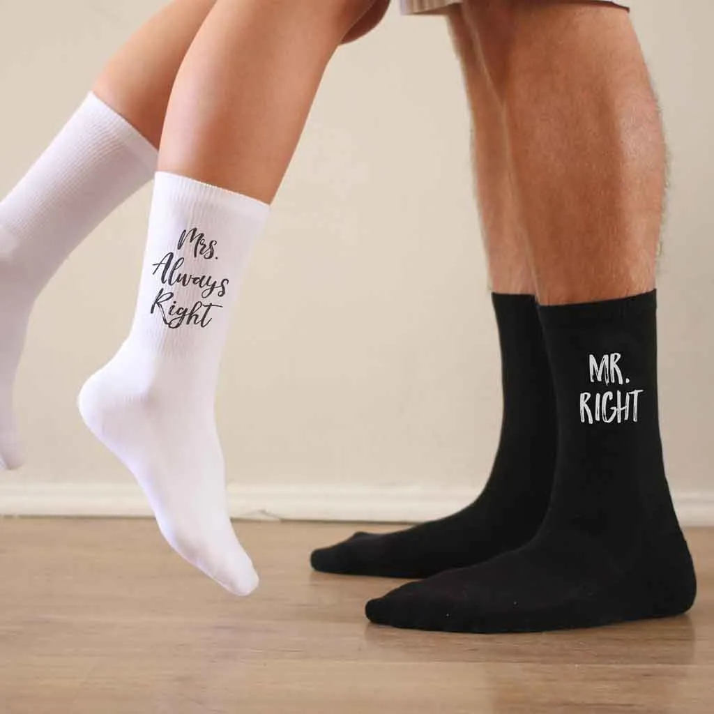 Personalized Socks - Mr. Right and Mrs. Always Right | Buy Now