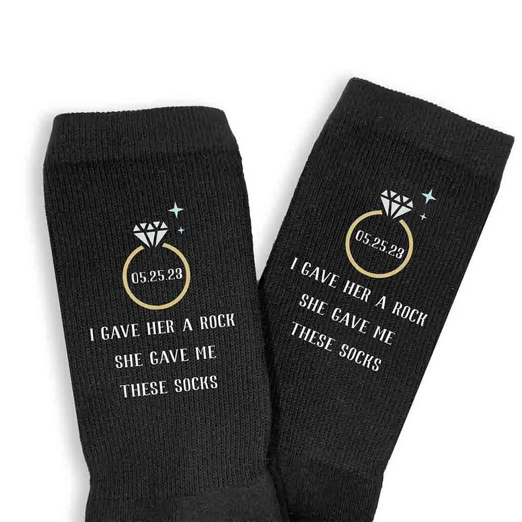 Personalized Wedding Day Socks for Groom with Humorous Design