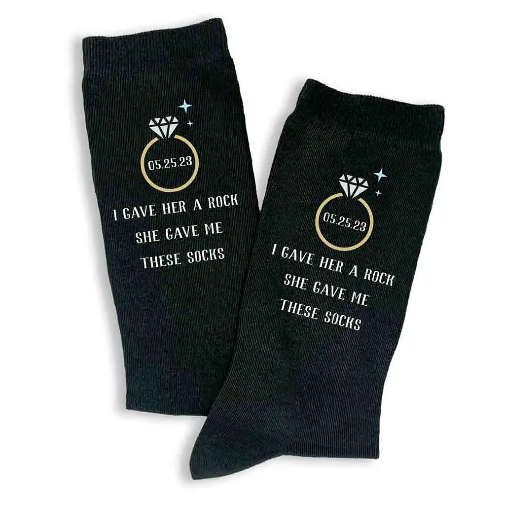 Personalized Wedding Day Socks for Groom with Humorous Design