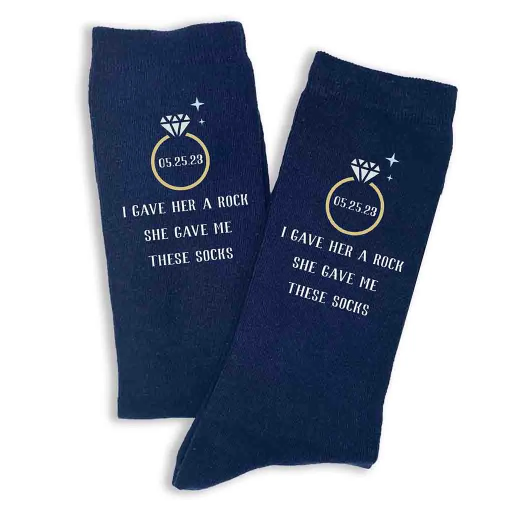 Personalized Wedding Day Socks for Groom with Humorous Design