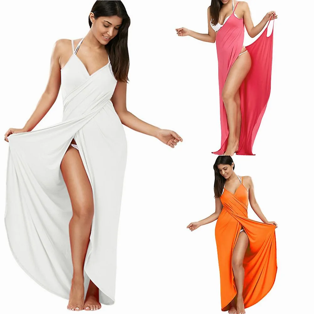 Plus Size Cover Up Warp Pareo Dresses Towel Backless Swimwear Women Beach Dress Sexy Sling Beach Wear Dress