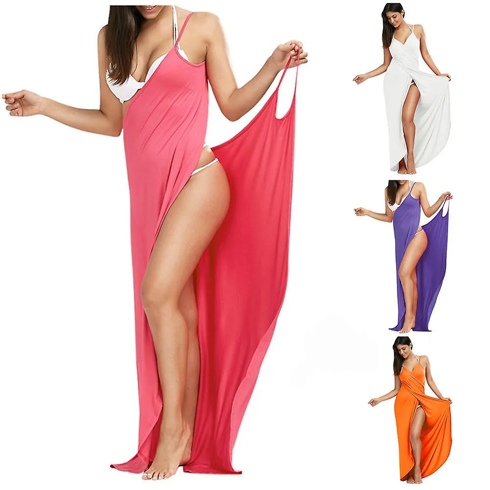 Plus Size Cover Up Warp Pareo Dresses Towel Backless Swimwear Women Beach Dress Sexy Sling Beach Wear Dress