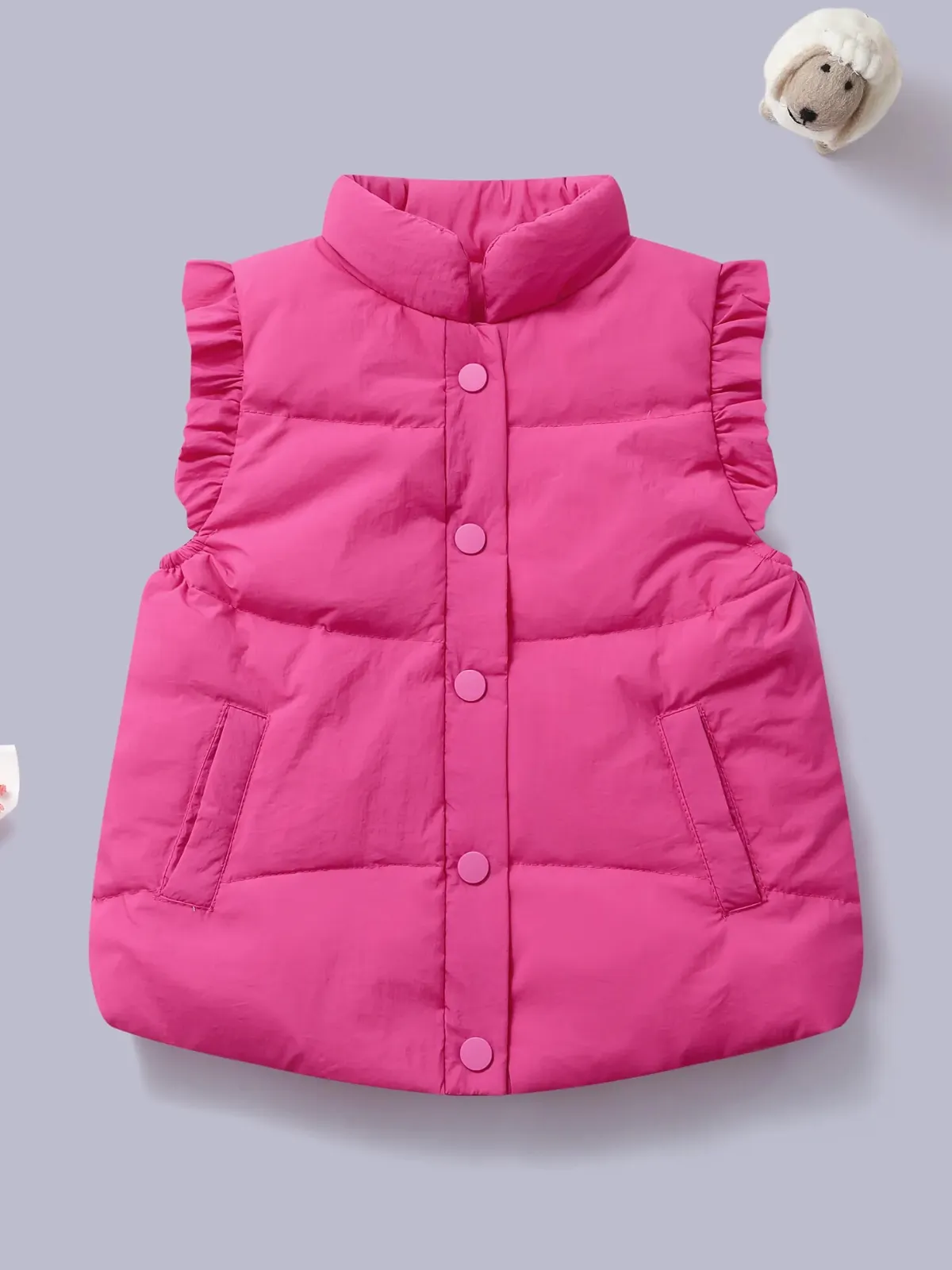 Pretty Cool Ruffle Sleeve Puffer Vest