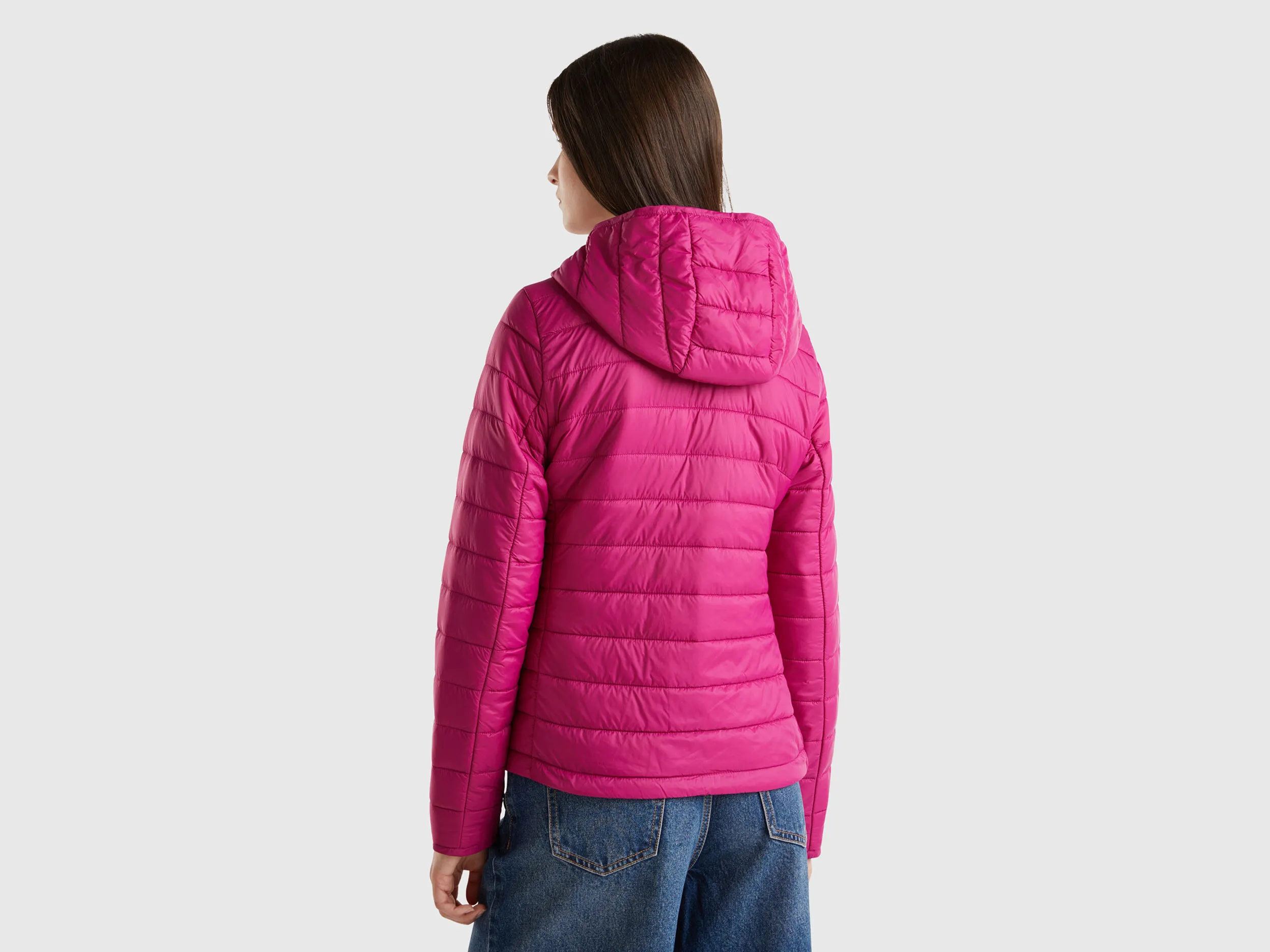 Puffer jacket with recycled wadding - Cyclamen | Benetton