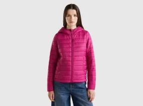 Puffer jacket with recycled wadding - Cyclamen | Benetton