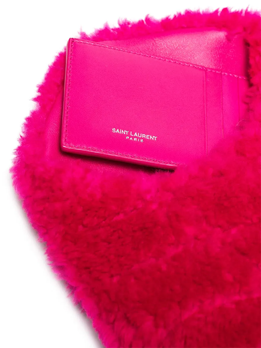 Puffer Small Pouch in Quilted Shearling and Lambskin