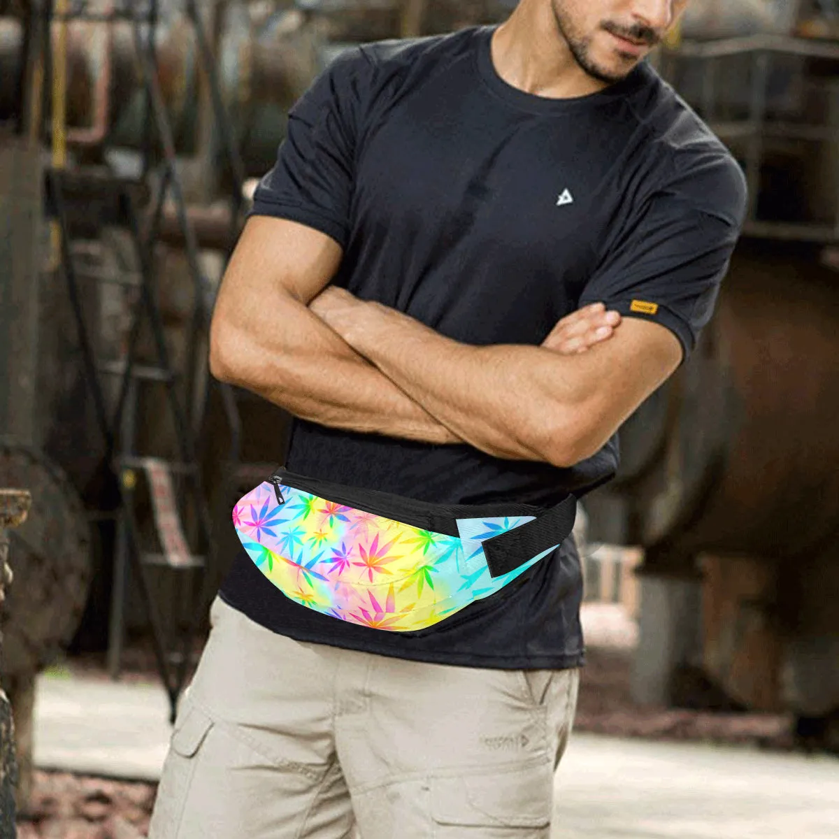 Rainbow Weed Tie-Dye Fanny Pack