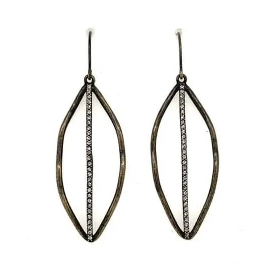 Rebel Designs Crystal Open Leaf Earrings