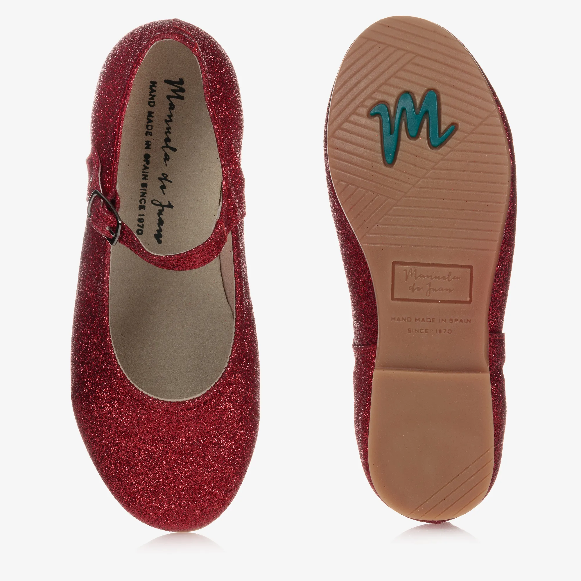 Red Glitter Leather Shoes