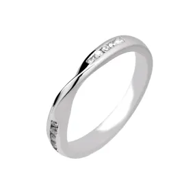 Ribbon Diamond Wedding Band