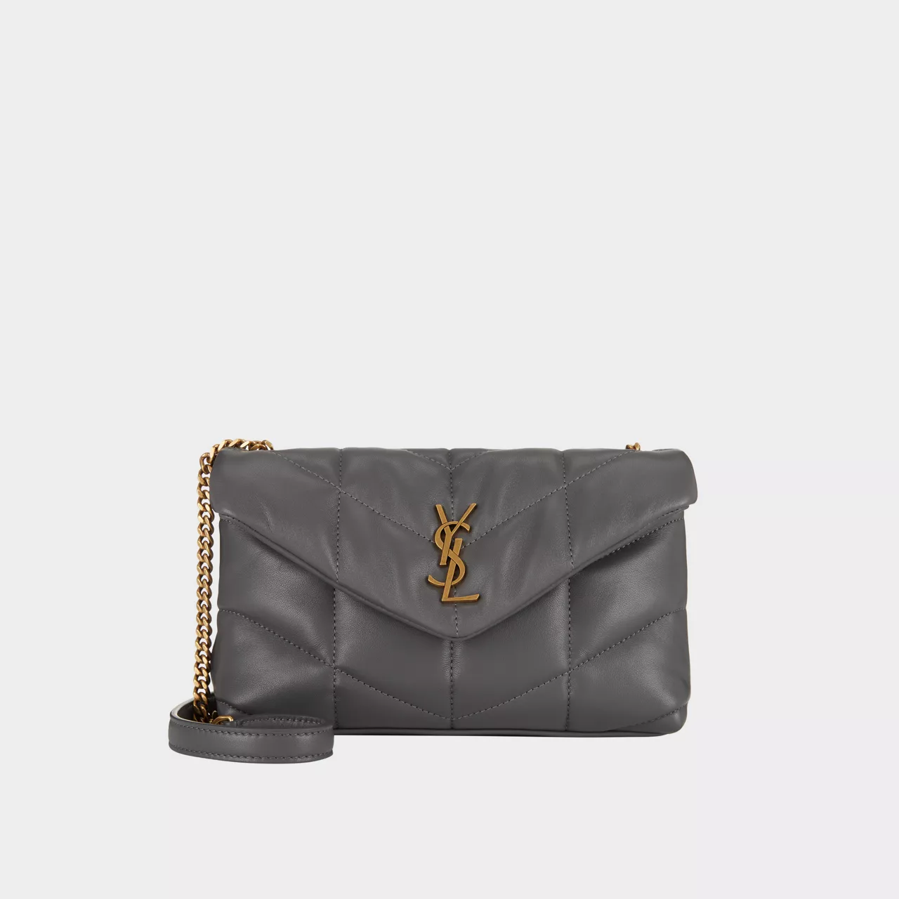 SAINT LAURENT Puffer Toy Leather Mini Bag - STORM