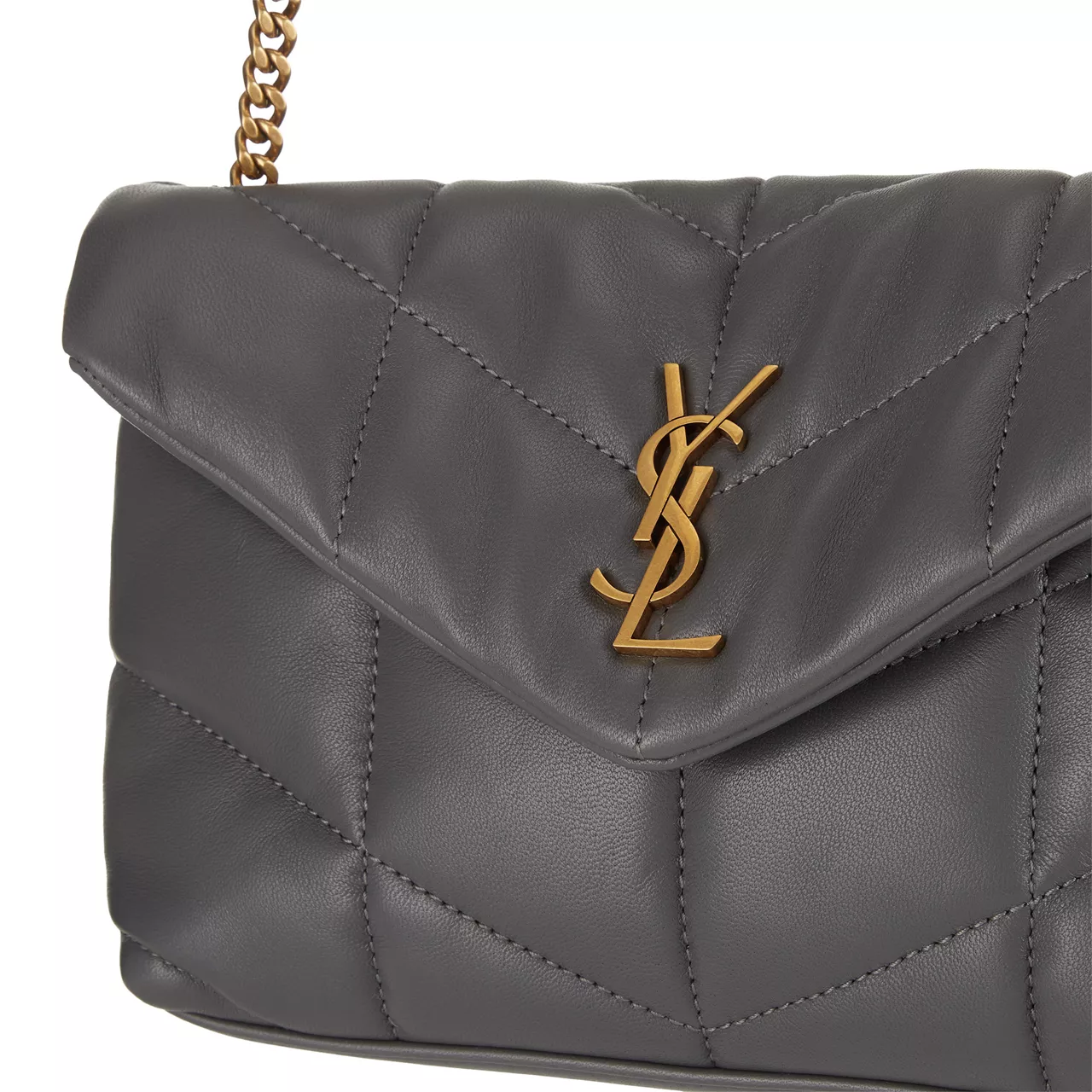 SAINT LAURENT Puffer Toy Leather Mini Bag - STORM