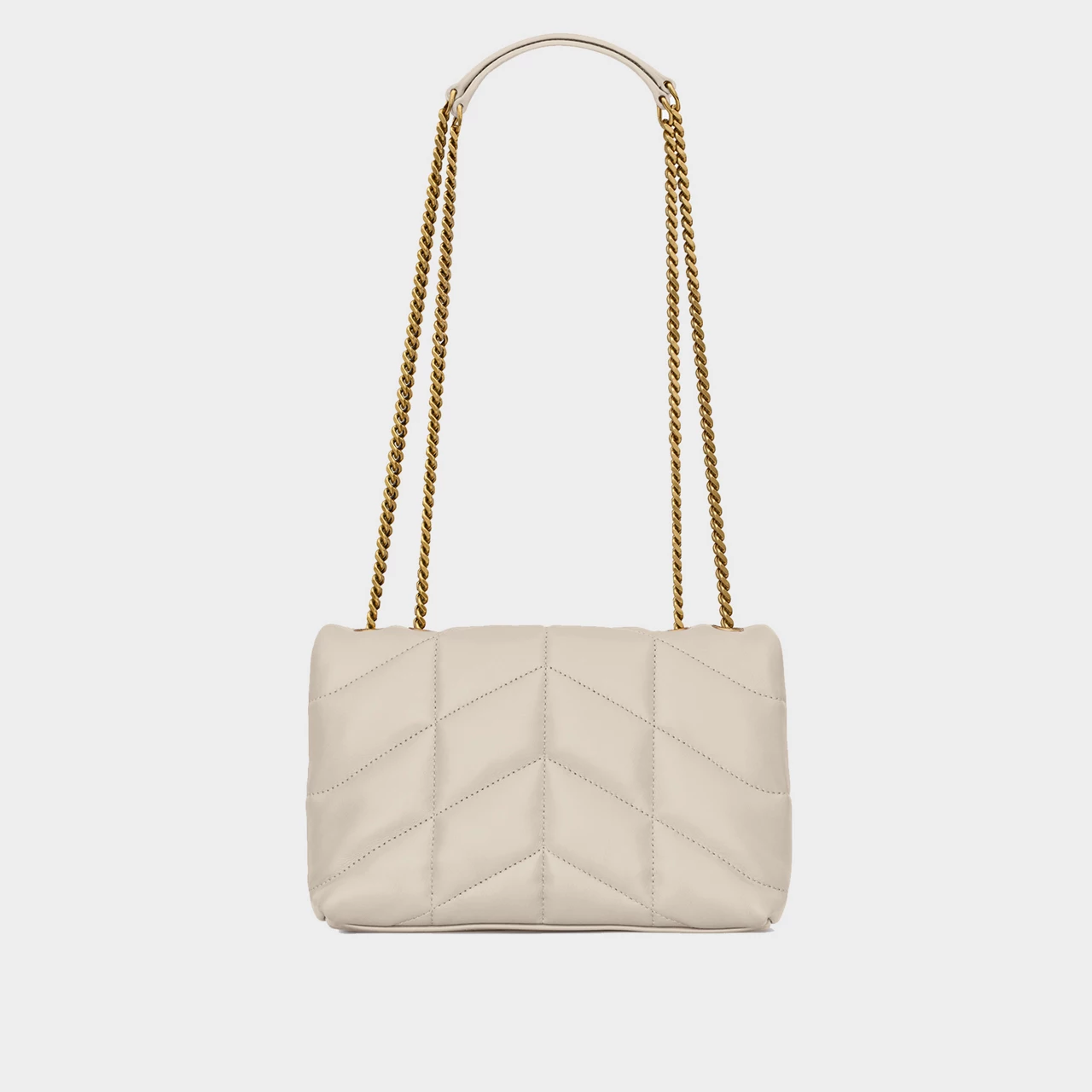 SAINT LAURENT Toy Puffer Nappa Leather Shoulder Bag - CREMA SOFT