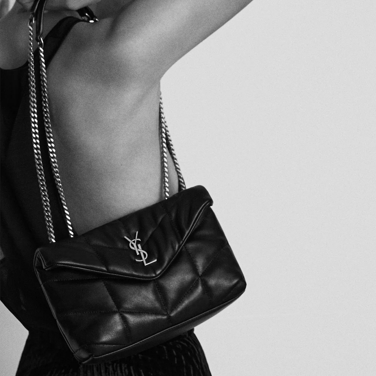 SAINT LAURENT Toy Puffer Nappa Leather Shoulder Bag - NERO