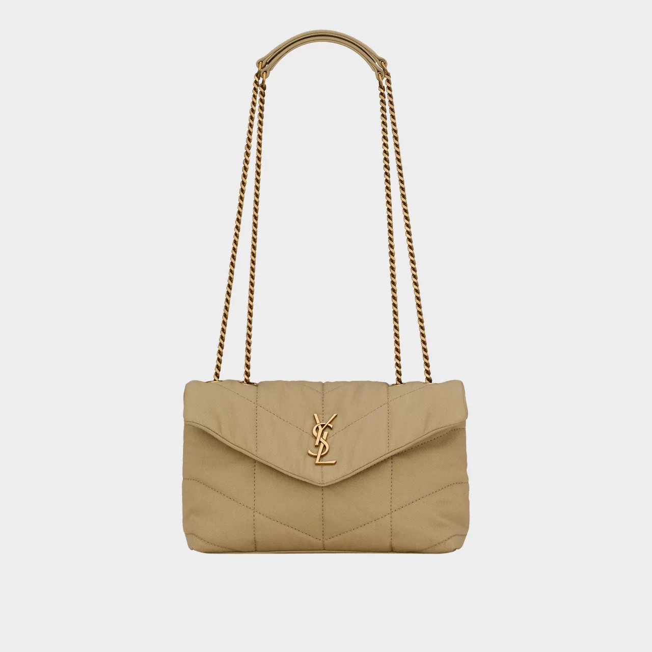 SAINT LAURENT Toy Puffer Shoulder Bag - COOL BEIGE