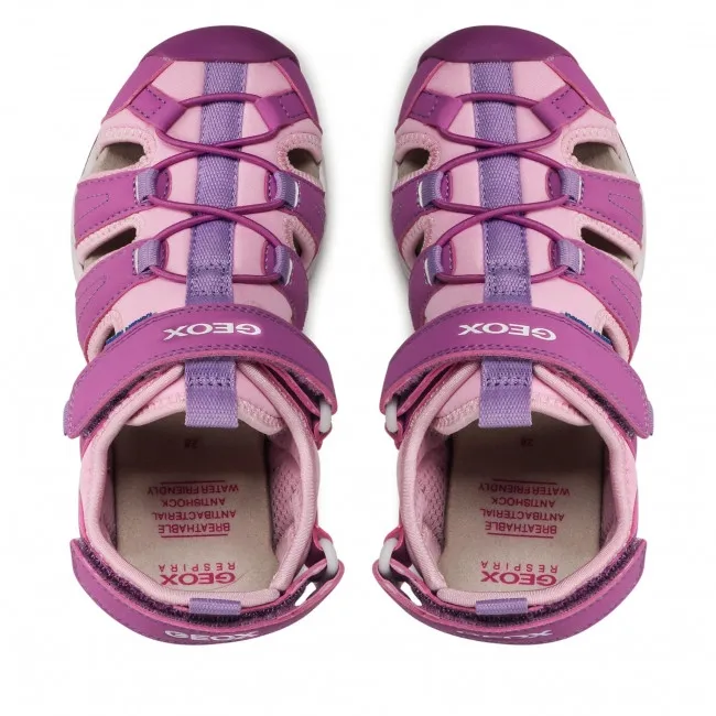 SANDALI GEOX BAMBINA J BOREALIS G.A. LYCRA DBK PURPLE/PINK J250WA 01550 C8224 TG.27