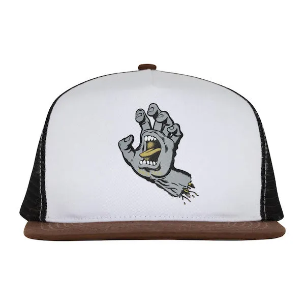 Santa Cruz Screaming Hand Trucker Hat - White/Brown/Black